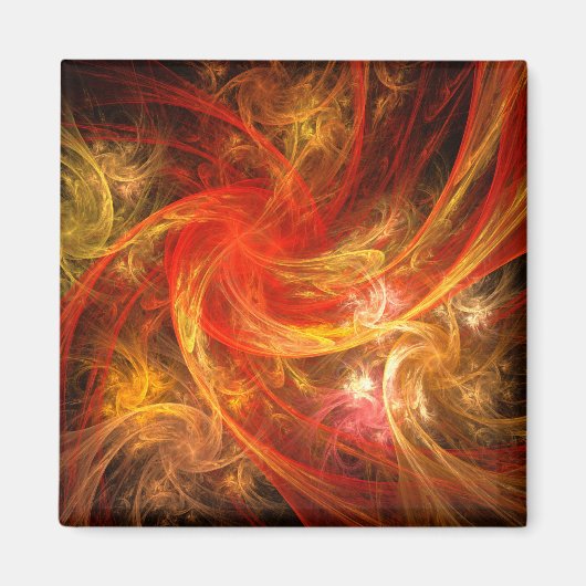Firestorm Abstract Art Square Magnet (Voorkant)