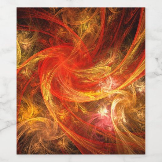 Firestorm Abstract Art Wijn Etiket (Enkel label)