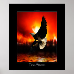 FIRESTORM Bald Eagle Art Poster