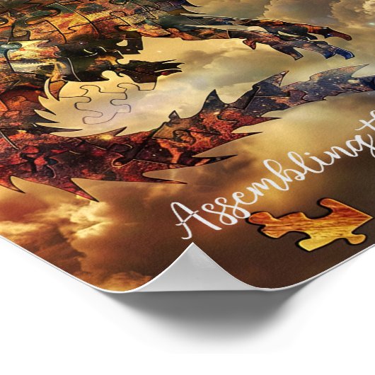 Firestorm Dragon-puzzel Poster (Hoek)