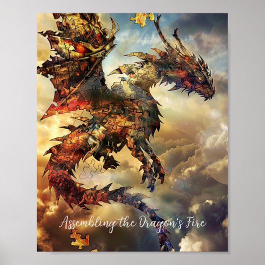 Firestorm Dragon-puzzel Poster (Voorkant)