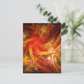 Firestorm Modern Abstracte Kunst Rood Goud Energie Briefkaart (Staand voorkant)