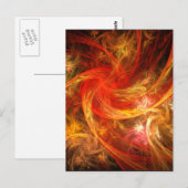 Firestorm Modern Abstracte Kunst Rood Goud Energie Briefkaart (Voorkant / Achterkant)