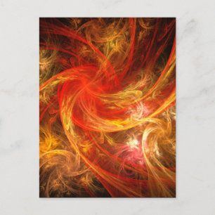 Firestorm Modern Abstracte Kunst Rood Goud Energie Briefkaart