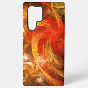 Firestorm Modern Abstracte Kunst Rood Goud Energie Samsung Galaxy Hoesje