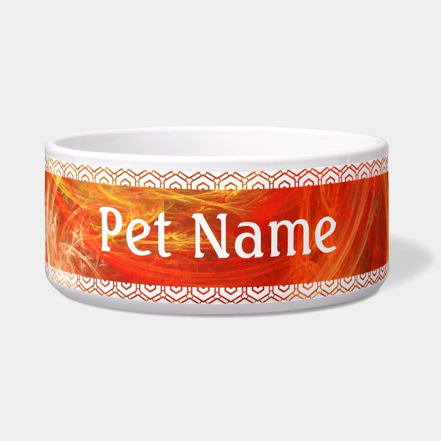 Firestorm Nova Abstract Art Dog Bowl Voerbakje (Voorkant)
