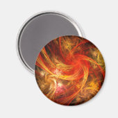 Firestorm Nova Abstract Art Round Magnet (Voorkant / Achterkant)