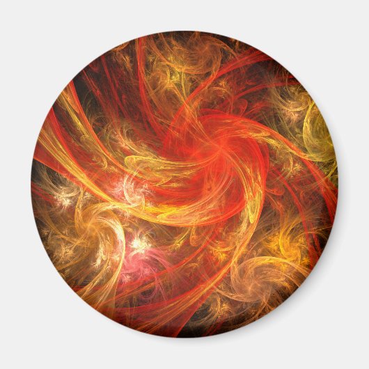 Firestorm Nova Abstract Art Round Magnet (Voorkant)