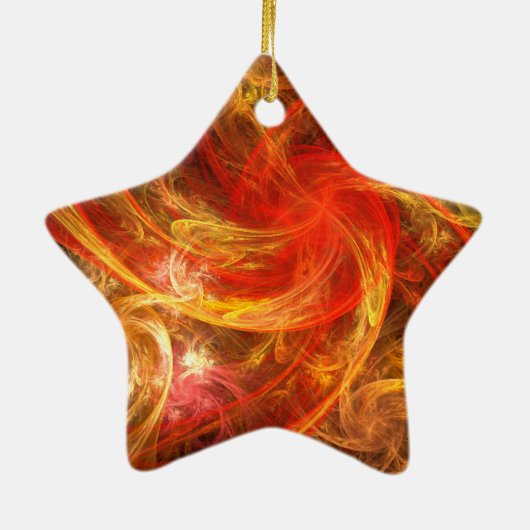 Firestorm Nova Abstract Art Star-Ornament Keramisch Ornament (Achterkant)
