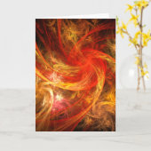 Firestorm Nova Abstract Art Wenskaart Kaart (Gele Bloem)