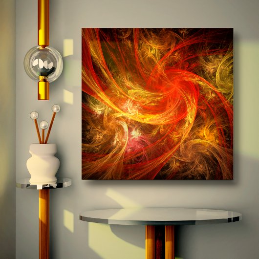 Firestorm Nova Abstract Art Wrapped Canvas Afdrukk