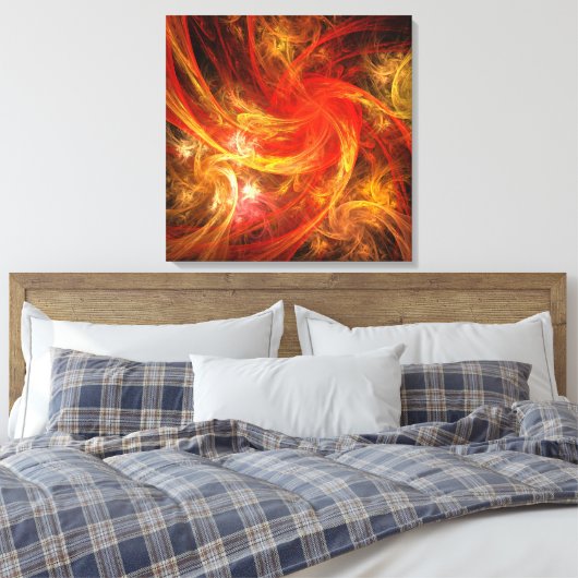 Firestorm Nova Abstract Art Wrapped Canvas Afdrukk (Insitu (Slaapkamer))