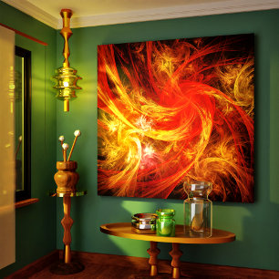 Firestorm Nova Abstract Art Wrapped Canvas Afdrukk Afdruk