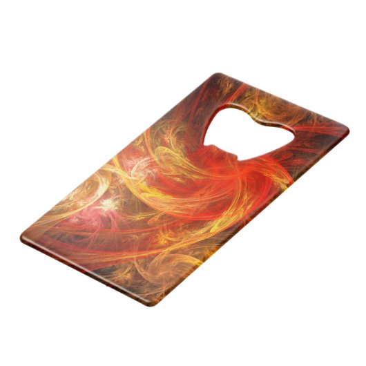 Firestorm Nova Abstracte Art Creditkaart Flessenopener (Achterkant Gekanteld)