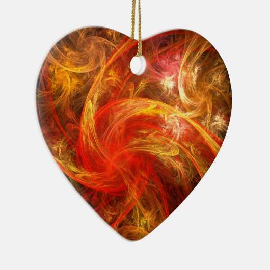 Firestorm Nova Abstracte Art Heart Ornament (Rechts)