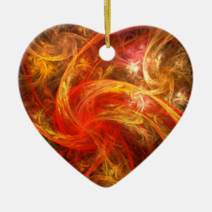 Firestorm Nova Abstracte Art Heart Ornament