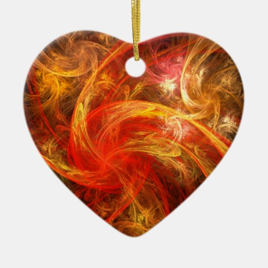 Firestorm Nova Abstracte Art Heart Ornament (Voorkant)