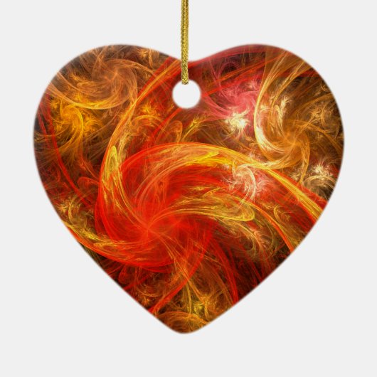 Firestorm Nova Abstracte Art Heart Ornament (Achterkant)