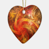 Firestorm Nova Abstracte Art Heart Ornament (Links)