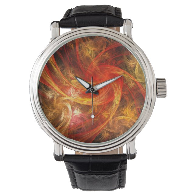 Firestorm Nova Abstracte Art Horloge (Voorkant)