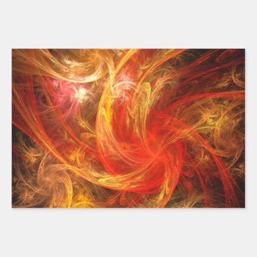 Firestorm Nova Abstracte Art Inpakpapier Vel (Voorkant 3)