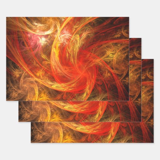 Firestorm Nova Abstracte Art Inpakpapier Vel (Set)