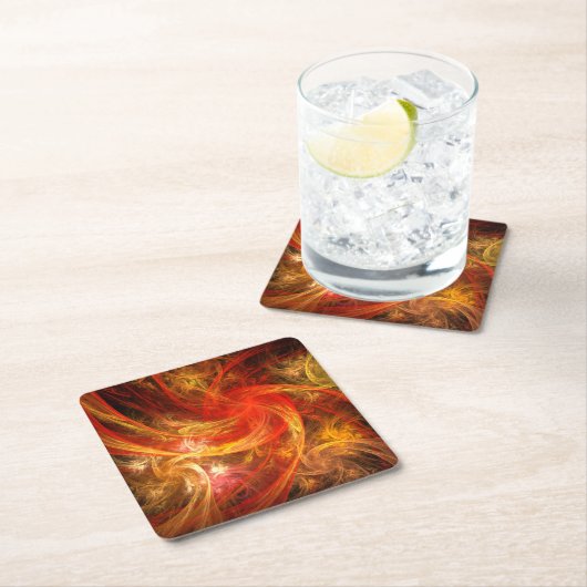 Firestorm Nova Abstracte Art Kartonnen Onderzetters (Insitu)