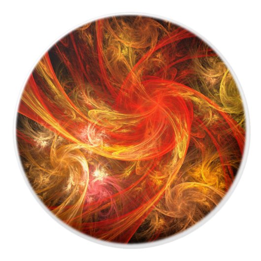Firestorm Nova Abstracte Art Keramische Knop (Voorkant)