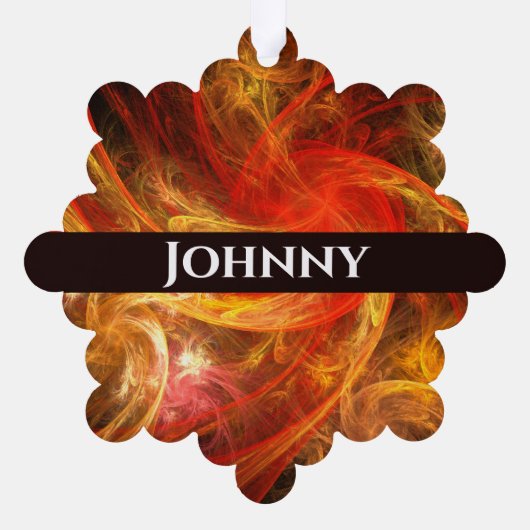 Firestorm Nova Abstracte Art Ornament Kaart (Achterkant)