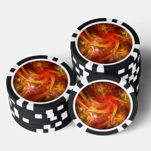 Firestorm Nova Abstracte Art Poker Chips (Opstapeling)