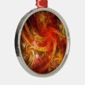 Firestorm Nova Abstracte Art Round Metalen Ornament (Rechts)
