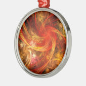 Firestorm Nova Abstracte Art Round Metalen Ornament (Links)