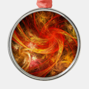 Firestorm Nova Abstracte Art Round Metalen Ornament
