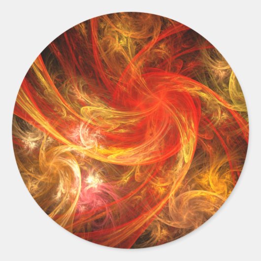 Firestorm Nova Abstracte Art Round Sticker (Voorkant)