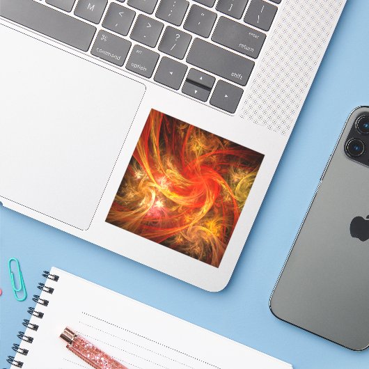 Firestorm Nova Abstracte Art Sticker (Laptop met iPhone)