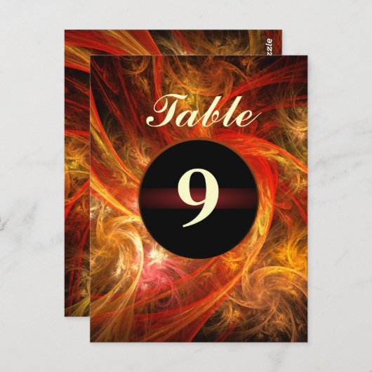 Firestorm Nova Table Number Briefkaart (Voorkant / Achterkant)