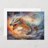 Firestorm Wrath – Chinese Airbrush Dragon in Flame Briefkaart (Voorkant / Achterkant)