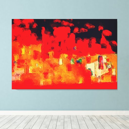 Firetown door Maxwell Kerr Canvas Afdruk (Insitu (Houten vloer))