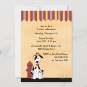 Firetruck 2 Foto Birthday Party Invitation Kaart (Achterkant)