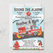 Firetruck Baby shower Invitation, Fireman Invite Kaart (Voorkant)