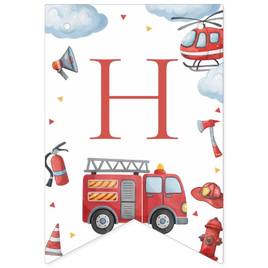Firetruck Birthday Party Banner (Tweede vlag)