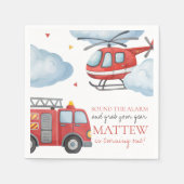 Firetruck Birthday Party Napkin Servet (Voorkant)
