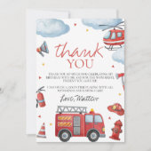 Firetruck Birthday Thank You Card Kaart (Voorkant)