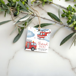 Firetruck Birthday Thank You Tag Bedankjes Labels
