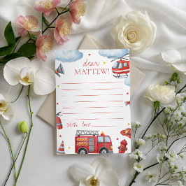 Firetruck Birthday Time Capsule Card Kaart