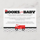 Firetruck Boeken voor Baby Enclosure Invite Insert Informatiekaartje (Voorkant)