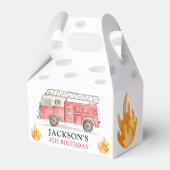 Firetruck Calling All Firefigthers Boy Birthday Bedankdoosjes (Achterkant)