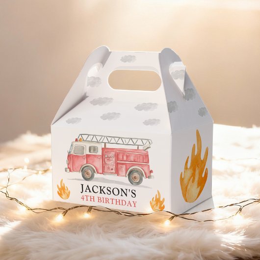 Firetruck Calling All Firefigthers Boy Birthday Bedankdoosjes