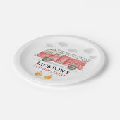 Firetruck Calling All Firefigthers Boy Birthday Papieren Bordje (Gekanteld)