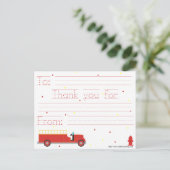 Firetruck dankt u nota neemt van (met traceable briefkaart (Staand voorkant)